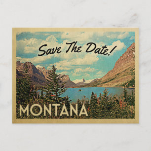 Montana Save the Date Vintager Gletschersee Ankündigungspostkarte