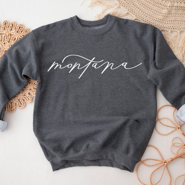 Montana Script Staat Women's Sweatshirt (Von Creator hochgeladen)
