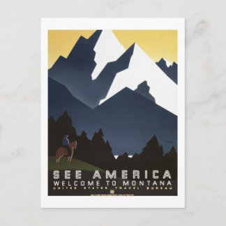 Montana "See America" Vintage Travel Poster Postkarte