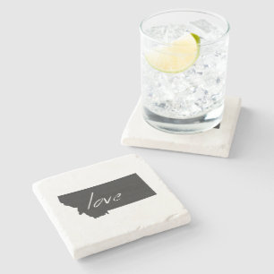 Montana Shaped Black Chalkboard Montanan Liebe Steinuntersetzer