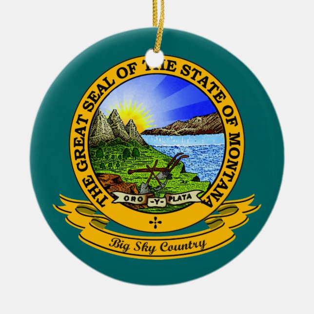 Montana Siegel Keramik Ornament (Vorne)