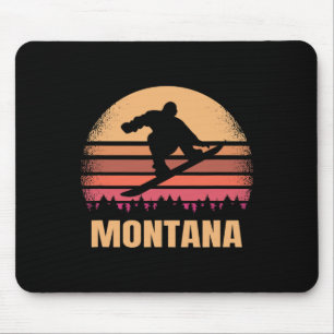 Montana Snowboarding Vintage Snowboardfahrer Retro Mousepad