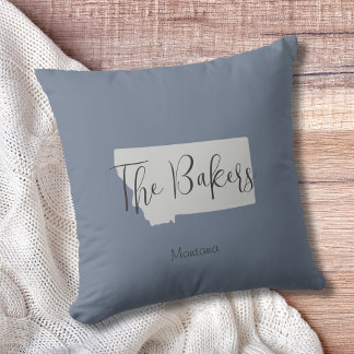 Montana Staat Familienname Throw Kissen