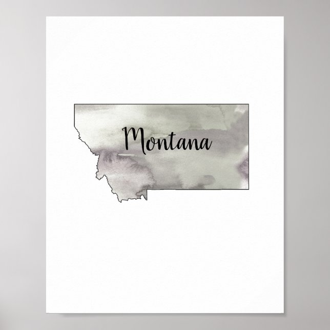 Montana Staat Illustration Poster (Vorne)