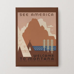 Montana Staat: Indianerstämme, Berge, Prärie Button