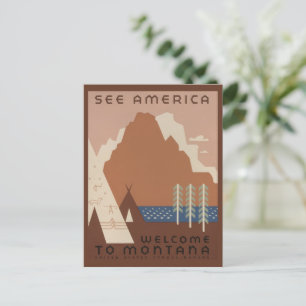 Montana Staat: Indianerstämme, Berge, Prärie Postkarte