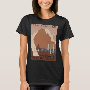 Montana Staat: Indianerstämme, Berge, Prärie T-Shirt