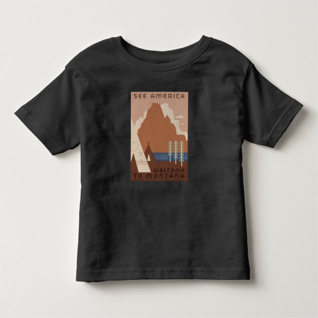 Montana Staat: Indische Stämme, Berge, Prärie Kleinkind T-shirt (Vorderseite)