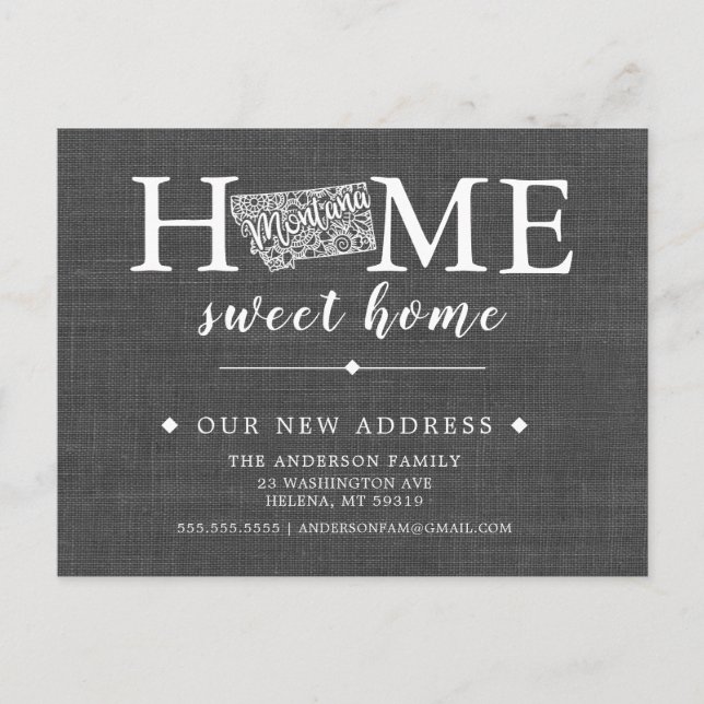 MONTANA Staat Moving Announcement Post Card Ankündigungspostkarte (Vorderseite)