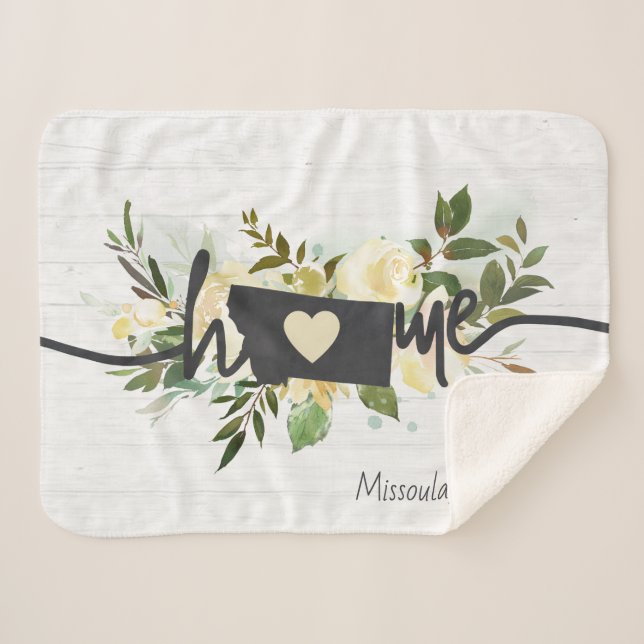 Montana Staat Personalisiert Ihre Zuhause City Rus Sherpadecke (Vorderseite (Horizontal))