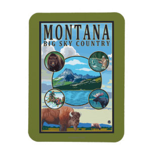Montana Staat Scenes Magnet