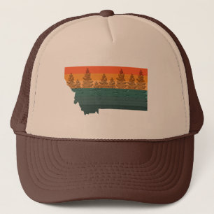 Montana Staat Tree Silhouette Truckerkappe