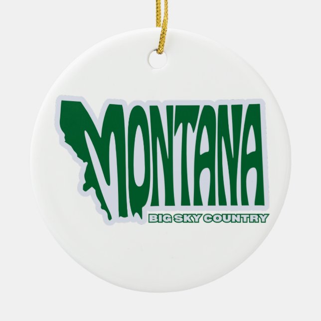 Montana Staat Weihnachtsbaum Keramik Ornament (Vorne)