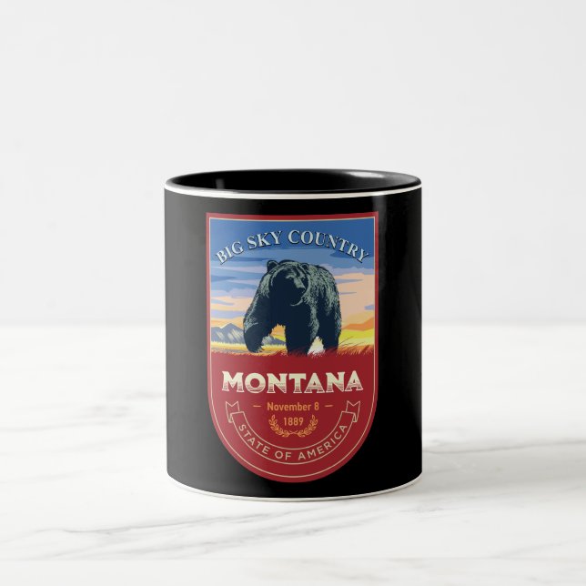 Montana Staat Zwei-Tonen-Kaffee-Tasse Zweifarbige Tasse (Mittel)