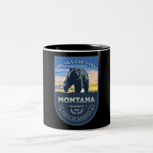 Montana Staat Zweifarbige Tasse (Mittel)