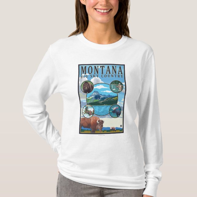 Montana-Staats-Szenen T-Shirt (Vorderseite)
