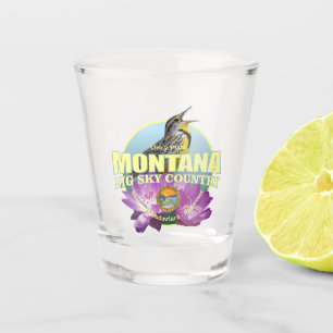 Montana-Staats-Vogel u. Blume Schnapsglas
