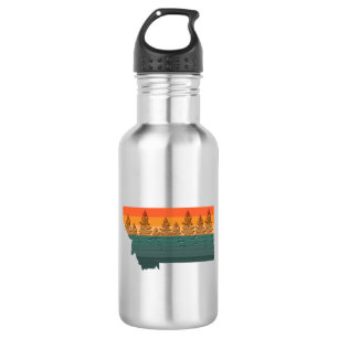 Montana Staatsbaum Silhouette Edelstahlflasche