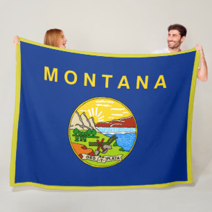 Montana State Flag Print Patriota Fleecedecke
