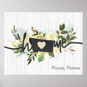 Montana State Personalisiert Ihre Heimatstadt Rust Poster