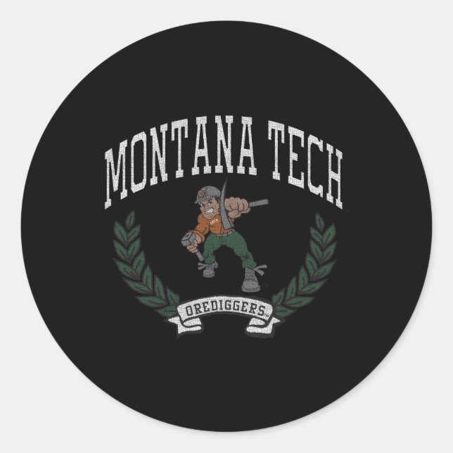 Montana Tech Orediggers Sieg Runder Aufkleber (Vorderseite)