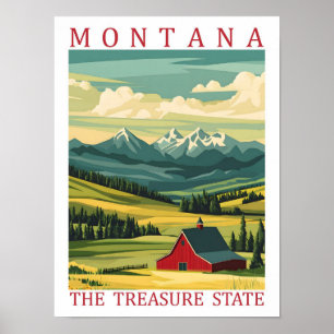 Montana The Treasure Staat USA Travel Place Poster
