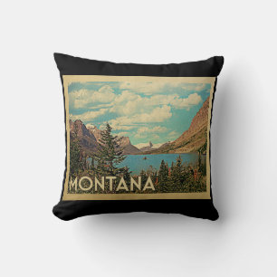 Montana Throw Pillow Glacier Park Vintage Travel Kissen