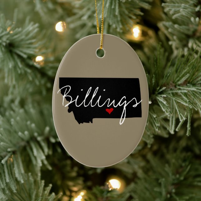 Montana Town Zuhause Staat Keramikornament (Baum)