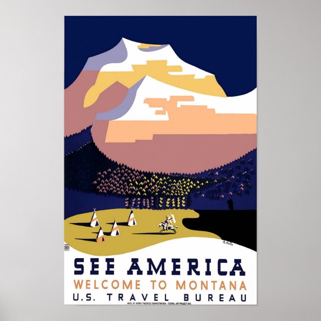 Montana Travel Vintage Poster (Vorne)