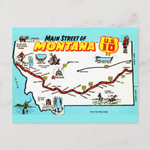 Montana US 10 Karte Postkarte
