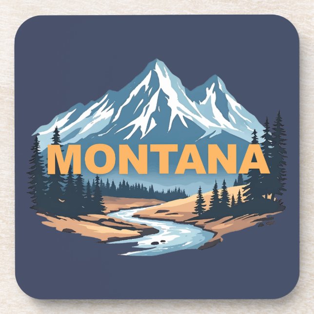 Montana USA Getränkeuntersetzer (Vorderseite)