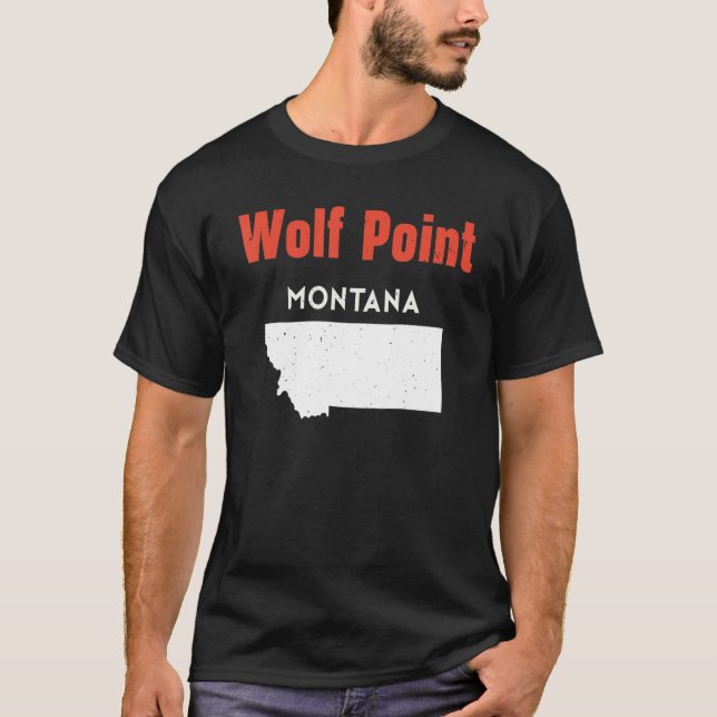 Montana Usa Staat Amerika Reisen Montanan Wolf Poi T-Shirt (Vorderseite)