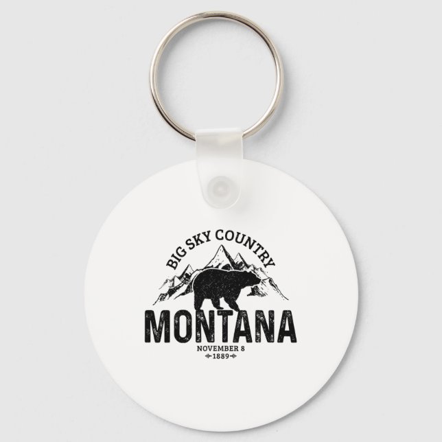 Montana Usa Vintage Grizzly Bear America Souvenir  Schlüsselanhänger (Vorderseite)
