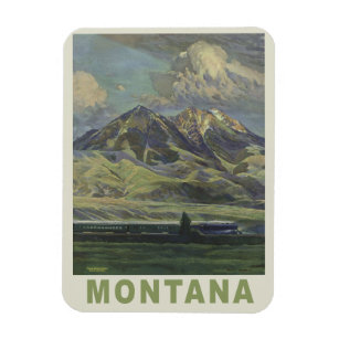 Montana USA Vintage Travel Magnet