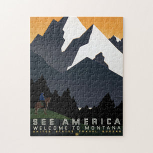 Montana Vintage Art Coole historische Fotos Reise Puzzle
