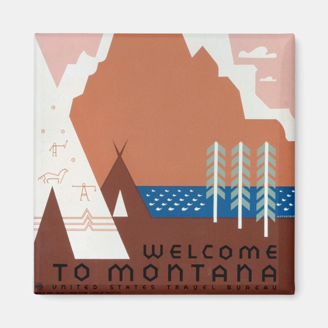 Montana Vintage Fotos Alte ästhetische Pic Magnet (Vorne)