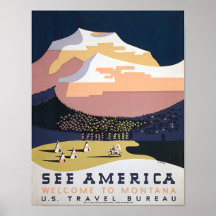 Montana Vintage Fotos Alte ästhetische Piktsgeschi Poster