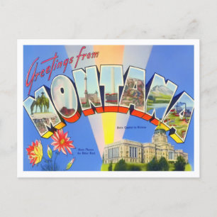 Montana Vintage Große Buchstaben Postkarte