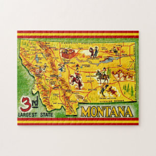 Montana Vintage-Karte 11x14 Puzzle