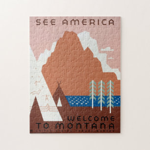 Montana Vintage Kunst Cool Historische Fotos Puzzle