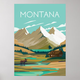 Montana Vintage Reiseplakat Poster