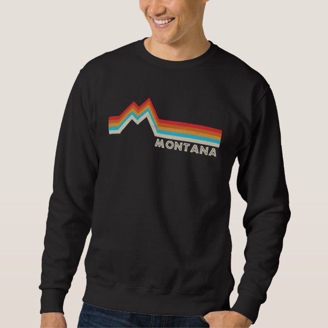 Montana Vintage Retro Mountains Nature Hiking  2 Sweatshirt (Vorderseite)