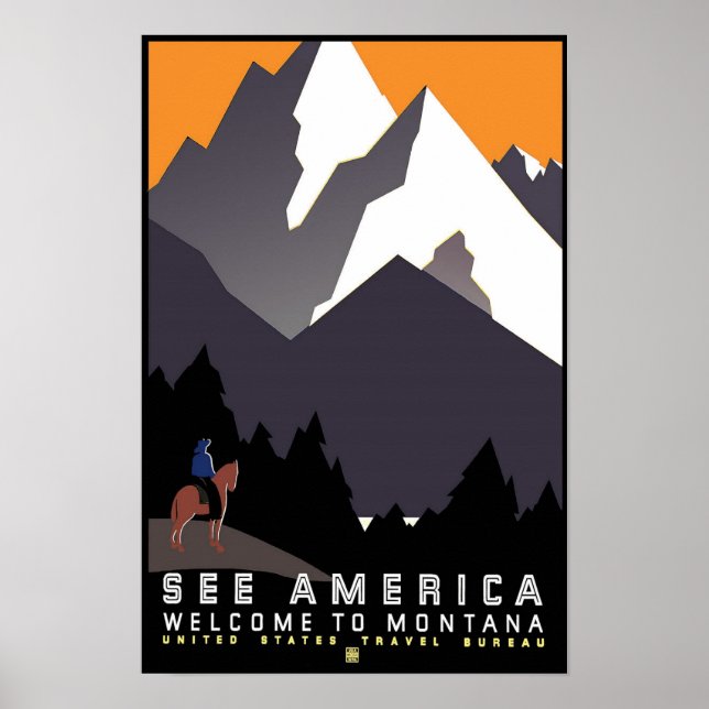 Montana Vintage Travel Poster (Vorne)