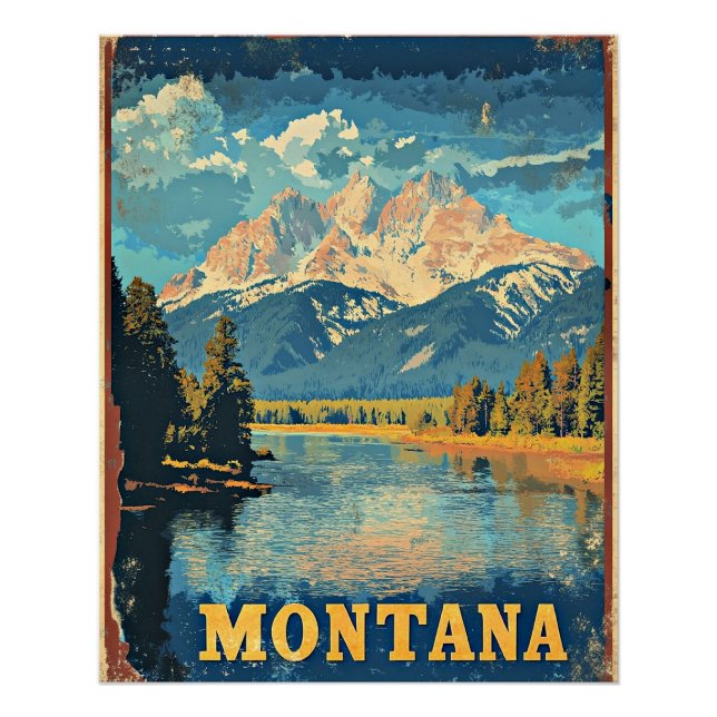 Montana Vintage Travel Poster (Vorderseite)
