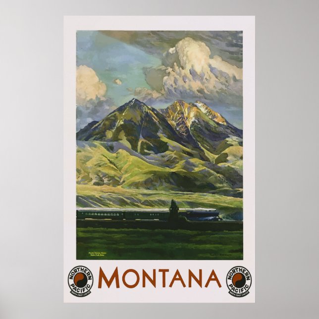 Montana Vintage Travel Poster (Vorne)