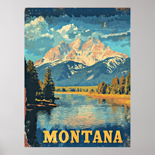 Montana Vintage Travel Poster (Vorne)