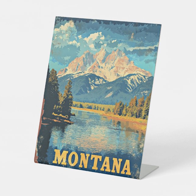Montana Vintage Travel Poster Sockelschild (Vorderseite)