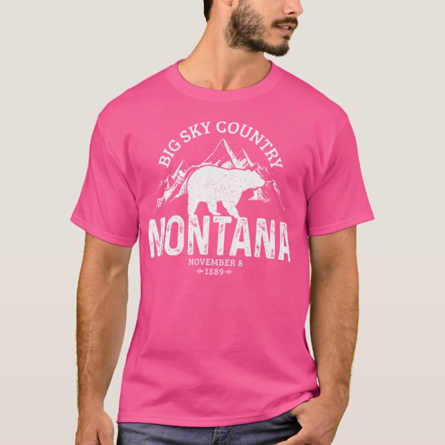 Montana Vintager Grizzi Bär Camping Wandern T-Shirt (Vorderseite)