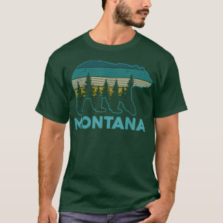Montana Vintager Grizzly Bär Wandern neben dem Was T-Shirt