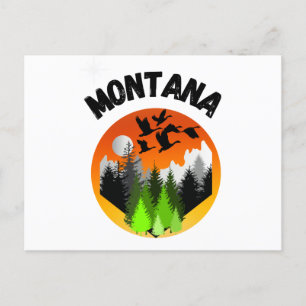 Montana Vögel, Berge und Bäume. Outdoorsmen Postkarte